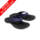 Side View of Women’s OluKai ‘Ohana sandal in pacifica black – featuring water-resistant synthetic leather straps with soft quick-dry lining, anatomical EVA midsole with arch support for lasting comfort, and a non-marking rubber outsole with traction pods for secure footing on wet or dry surfaces.