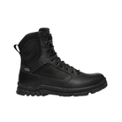 Side view of Men’s Danner Lookout Side Zip work boot in all black – featuring full-grain leather upper, side zipper for easy on/off, cushioned footbed, and rugged outsole.