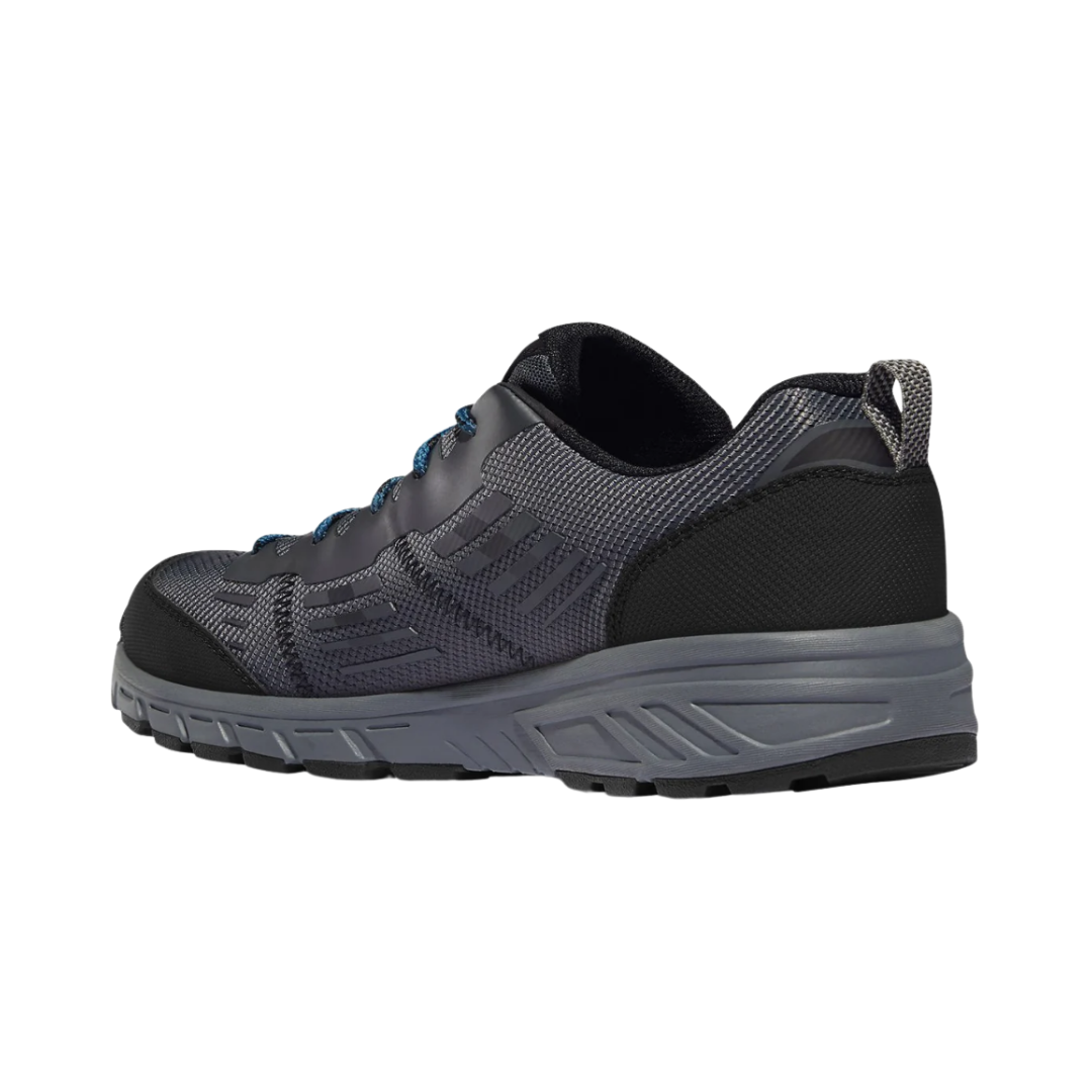 Back view of Men’s Danner Run Time 3-inch composite toe ESD boot in dark shadow – featuring padded heel collar for rearfoot cushioning, pull tab for easy on and off, and subtle branding details.
