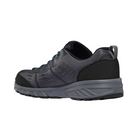 Back view of Men’s Danner Run Time 3-inch composite toe ESD boot in dark shadow – featuring padded heel collar for rearfoot cushioning, pull tab for easy on and off, and subtle branding details.