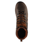 Top view of Men’s Danner Vicious 8″ work boot in brown – featuring full-grain leather upper, padded collar, and speed lace system for a secure fit.