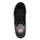 Top view of Women’s Dansko Paisley shoe in black suede – featuring a weather-resistant upper, lace-up closure, and padded collar for all-day support.