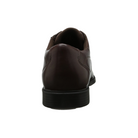 Back view of Men’s Douglas Bike Front Oxford dress shoe in brown – featuring a stacked-look heel, stitched leather detailing, and secure heel fit.