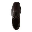 Top view of Men’s Douglas Bike Front Oxford dress shoe in brown – featuring a smooth leather upper, bike toe stitching, and padded collar for enhanced comfort.