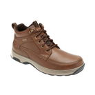 Side View of Men’s Dunham 8000 Mid Waterproof Boot in tan – featuring seam-sealed waterproof leather for durable protection, EVA midsole for lightweight cushioning, and slip-resistant rubber outsole for stable traction across outdoor and work environments.