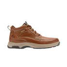Side View of Men’s Dunham 8000 Waterproof Mid Boot in Tan leather – featuring full-grain leather upper, seam-sealed waterproof construction, and a lightweight EVA midsole for all-day cushioning.
