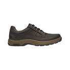 Side view of Men's Dunham Midland Waterproof Oxford in brown nubuck – featuring a full-grain nubuck leather upper, seam-sealed waterproof construction, and a slip-resistant rubber outsole for reliable traction.