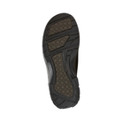 Bottom View of Men’s Dunham St. Johnsbury Sandal in brown leather – featuring a durable rubber outsole with slip-resistant tread pattern, designed for grip and stability on both indoor and outdoor surfaces.