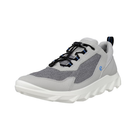 Angled View of Men’s ECCO MX Low Shoe in Concrete/Silver Grey – featuring sporty low-cut silhouette, technical styling for active wear, and neutral tones for everyday versatility.