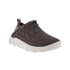 Angled  view of Women’s Ecco MX Q-Slip slip-on sneaker in shale – featuring premium leather upper with slip-on design, cushioned footbed for comfort, and flexible outsole for natural movement.