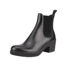 Angled view of Women’s Ecco Metropole Zurich tall Chelsea boot in black – featuring leather upper with elastic side panels, cushioned footbed, and durable outsole for all-day wear.