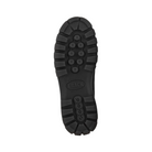 Bottom View of Women’s ECCO Track 25 Boot in Black – featuring heavy-duty rubber outsole with deep lugs for grip, tread pattern for off-road traction, and flexible construction for natural motion.