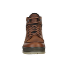 Front View of Men’s ECCO Track 25 Boot in Bison – featuring rounded toe for comfort, robust lacing system for secure lockdown, and waterproof leather upper for trail or city use.