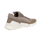 Angled View of Women’s ECCO BIOM 2.1 X Country Low GTX Trail Shoe in Moonrock – featuring sleek, low-cut silhouette for agility, weather-ready construction for outdoor performance, and subtle neutral color for versatile style.