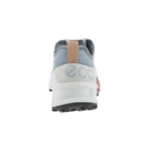 Back View of Women’s ECCO BIOM 2.1 X Country Low Trail Shoe in Air/Shadow White – featuring breathable mesh toe box for ventilation, reinforced toe cap for added protection, and asymmetrical design for anatomical fit.