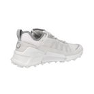 Side View of Women’s ECCO BIOM 2.1 X Country Low Trail Shoe in Shadow White – featuring BIOM® Natural Motion technology for enhanced ground connection, breathable mesh upper with synthetic overlays, and ECCO PHORENE™ midsole for energy return.