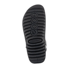 Bottom view of Men’s Ecco Cozmo 2 leather sandal in titanium – featuring textured rubber outsole for slip resistance, flexible sole for natural foot movement, and abrasion-resistant construction for long-lasting durability.