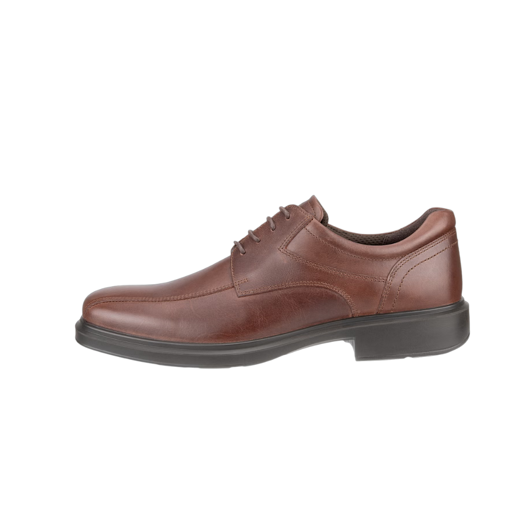 Side view of Men’s Ecco Helsinki Derby Bike Toe shoe in mink – featuring premium leather upper with classic bike toe detailing, cushioned footbed for all-day comfort, and durable sole designed for reliable wear.