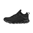 Side View of Men’s ECCO MX Low Shoe in Black – featuring durable synthetic and textile upper for breathable support, ECCO FLUIDFORM™ midsole for responsive cushioning, and motocross-inspired outsole for grip and stability.
