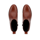 Top view of Women’s Ecco Modtray ankle boot in cognac – featuring padded collar for ankle support, breathable lining to keep feet dry, and side zipper for easy on and off.