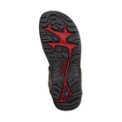 Bottom view of Men’s Ecco Offroad Lite sandal in dark clay – featuring rugged rubber outsole with aggressive lug pattern for superior traction on varied terrain, flexible sole for natural foot movement, and abrasion-resistant construction for long-lasting wear.