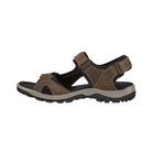 Side View of Men’s ECCO Offroad Lite Sandal in Dark Clay – featuring nubuck leather upper with textile lining, RECEPTOR® technology for enhanced stability, and adjustable straps for a secure fit.