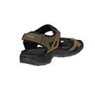 Angled view of Men’s Ecco Offroad Yucatan hiking sandal in tarmac and moon rock – featuring ergonomic footbed designed to support foot health, lightweight construction for easy movement, and reinforced toe bumper for added protection.