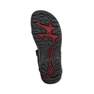 Bottom View of Men’s ECCO Offroad Yucatan Hiking Sandal in Black/Mole/Black – featuring durable rubber outsole with rugged tread for grip, flexible forefoot grooves for natural movement, and hard-wearing construction for trail use.