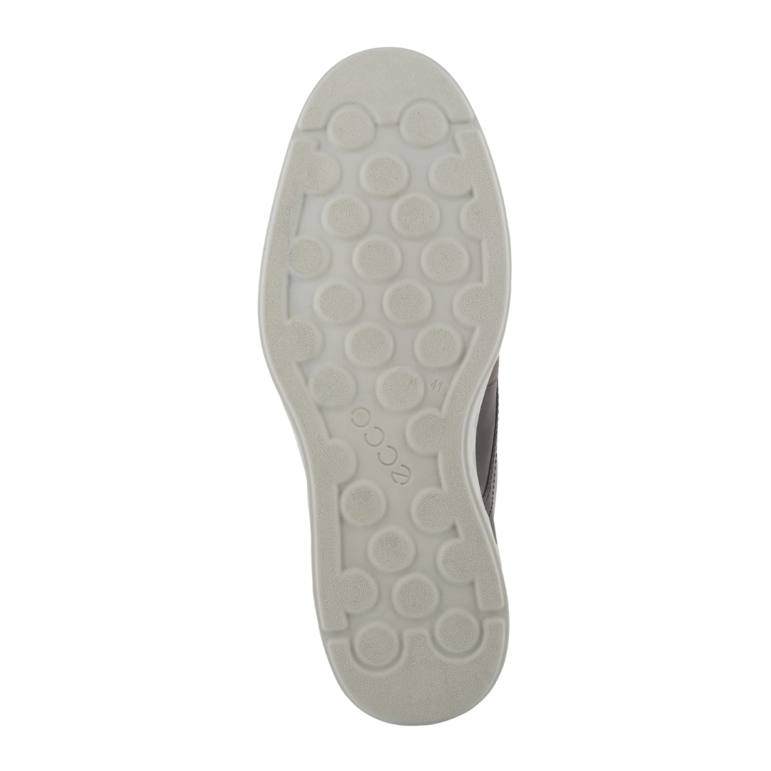 Bottom view of Men’s Ecco S-Lite Hybrid Derby shoe in coffee – featuring rubber outsole with textured grip for traction, flexible sole to support natural foot movement, and abrasion-resistant construction for lasting durability.