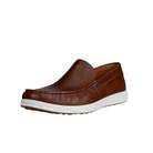 Side view of Men’s Ecco S-Lite moccasin in cognac – featuring premium leather upper with classic moccasin stitching for timeless style, cushioned footbed for all-day comfort, and flexible sole for natural foot movement.