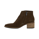 Side View of Women’s ECCO Shape 35 Sartorelle Ankle Boot in Birch – featuring premium leather upper for refined style, 35mm block heel for balanced elevation, and side zipper for easy on and off.