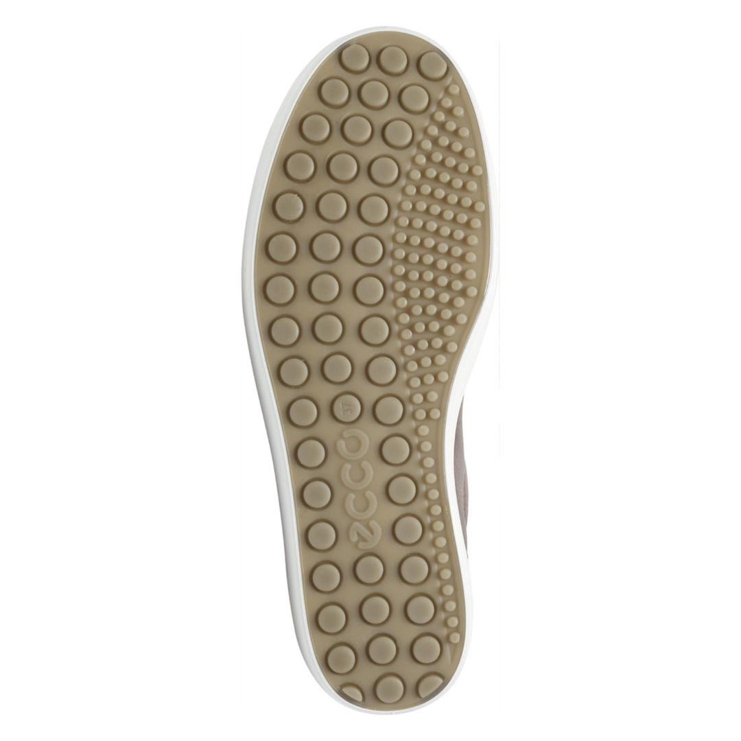 Bottom view of Women’s Ecco Soft 7 Tred GTX hiking boot in high sage – featuring durable rubber outsole with multi-directional lugs for superior traction, flexible sole for natural foot movement, and abrasion-resistant construction for long-lasting wear.