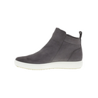 Side view of Women’s Ecco Soft 7 Zip Bootie in gravity – featuring premium soft leather upper with side zipper for easy on and off, cushioned footbed for all-day comfort, and sleek silhouette perfect for casual and dressy occasions.