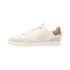 Side View of Men’s ECCO Street Lite Luxe Sneaker in Limestone/Nutmeg Brown – featuring rich leather upper for a premium look, retro-inspired cupsole design, and FLUIDFORM™ construction for lightweight cushioning.