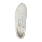 Top view of Men’s Ecco Street Lite sneaker in white and gravel – featuring padded collar and tongue for comfort, breathable lining to keep feet dry, and traditional lace-up closure for secure fit.