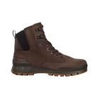 Side View of Men’s ECCO Track 25 Boot in Coffee – featuring full-grain leather upper for rugged durability, GORE-TEX® waterproof lining for weather protection, and dual-density PU/TPU outsole for enhanced traction and support.