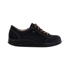 Side View of Women’s Finn Comfort Ikebukuro Nero Schwarz Shoe in Black – featuring smooth leather upper for sleek style, cushioned footbed for comfort, and durable outsole for all-day wear.