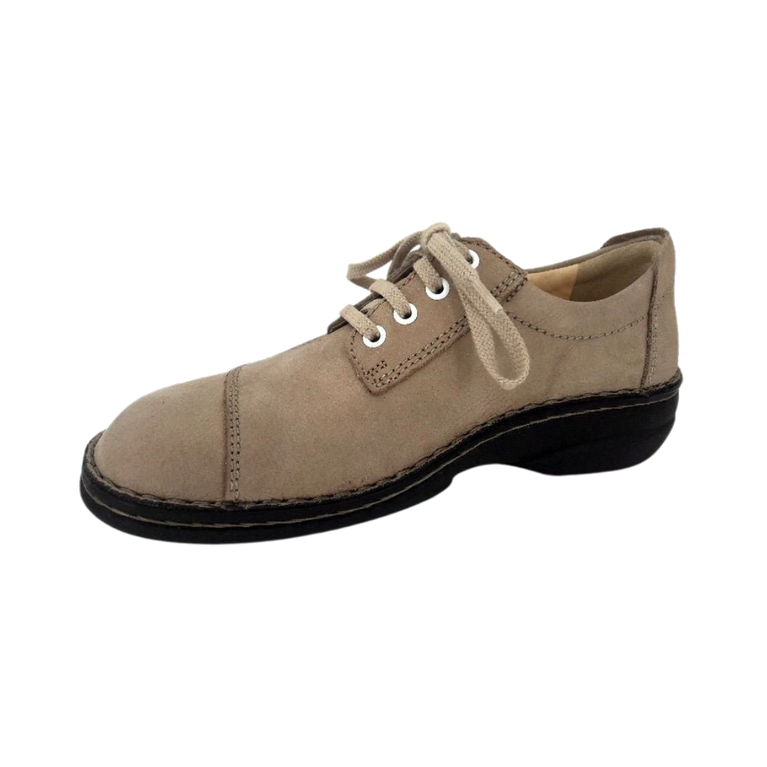 Side View of Women’s Finn Comfort Lexington Rock Shoe in Rock Grey – featuring premium leather upper with textured finish, cushioned footbed for comfort, and supportive outsole for all-day wear.