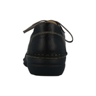 Back View of Women’s Finn Comfort Lexington Schwarz Black Plissee Shoe in Black – featuring reinforced heel counter for support, smooth leather finish, and clean stitching details.