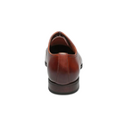 Back view of Florsheim Men’s Flex Cap-Toe Oxford in Cognac – showing a gently contoured heel with smooth leather finish, discreet stitching, and subtle seam detailing for a tailored, supportive fit.
