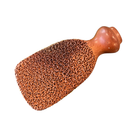 Side view of Gilden Tree Foot Scrubber — featuring ergonomic design for comfortable use, durable textured bristles for effective exfoliation, contoured shape to fit the foot’s curves, and non-slip base for stability during use.