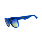 Angled View of Unisex Goodr BFG Sunglasses in Jellyfishing for Compliments colorway – featuring large no-slip frame for a secure fit, polarized lenses for glare reduction, and lightweight construction for active wear.