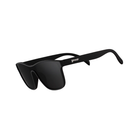 Front View of Unisex Goodr VRG Sunglasses The Future is Void in Black Frame with Black Lenses – featuring sleek wraparound frame for maximum coverage, polarized lenses for glare protection, and lightweight design for comfortable wear.