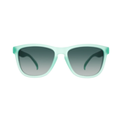 Front View of Unisex Goodr The OG Sunglasses Dinner Mint Debauchery in Mint Green and Black – featuring classic full-rim frame for fresh style, polarized lenses for glare protection, and lightweight construction for comfortable all-day wear.