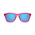 Front View of Unisex Goodr The OG Sunglasses Flamingos on a Booze Cruise in Bright Pink – featuring classic full-rim frame for vibrant style, polarized lenses for glare protection, and lightweight construction for comfortable wear.