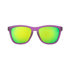 Front View of Unisex Goodr The OG Sunglasses Gardening With A Kraken in Purple Frame with Multicolored Lens – featuring classic full-rim frame for vibrant style, polarized lenses for glare reduction, and lightweight construction for comfortable wear.