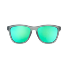 Front View of Unisex Goodr The OG Sunglasses Silverback Squat Mobile in Matte Grey Frame with Smoke Lenses – featuring classic full-rim frame for sleek style, polarized lenses for glare protection, and lightweight design for all-day comfort.
