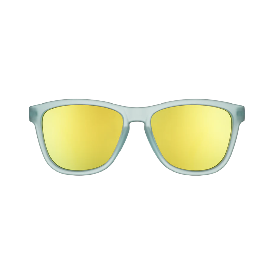 Front View of Unisex Goodr The OG Sunglasses Sunbathing with Wizards in Light Turquoise – featuring classic full-rim frame for bold style, polarized lenses for glare reduction, and lightweight construction for comfortable wear.