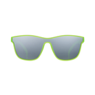 Front View of Unisex Goodr VRG Sunglasses in Naeon Flux Capacitor colorway – featuring vibrant wraparound frame for a bold look, polarized lenses for glare protection, and lightweight construction for active wear.