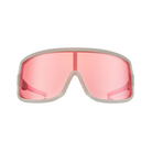 Front View of Unisex Goodr Wrap G Sunglasses Extreme Dumpster Diving  in Pink – featuring aerodynamic wraparound frame for secure fit, polarized lenses for glare reduction, and lightweight construction for all-day comfort.